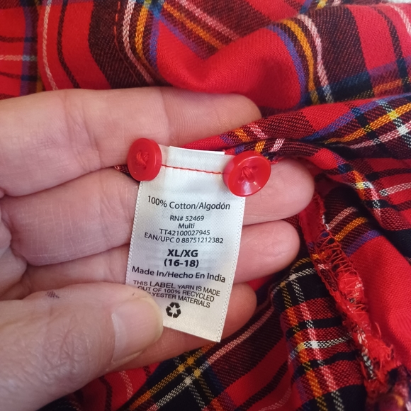 NWT Time and Tru holiday plaid button down flannel sz  XXL ONLY 1 LEFT - Picture 7 of 7